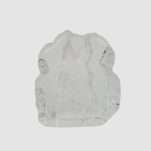 Crystal D' Arques Clear Ice Horse Head Paperweight Sculpture, France, 1 lb. 6 Oz - Picture 2 of 6